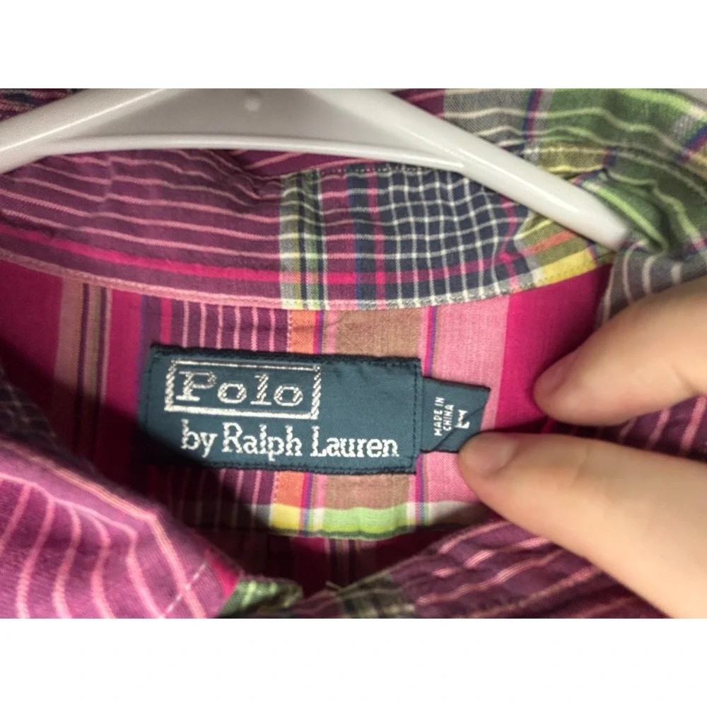 Vintage Polo Ralph Lauren Aztec Navajo Multi Color Button Up Dress Shirt‎ Mens L